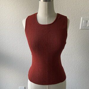 Zara Burnt Orange Crisscross Back Sweater Top Size M